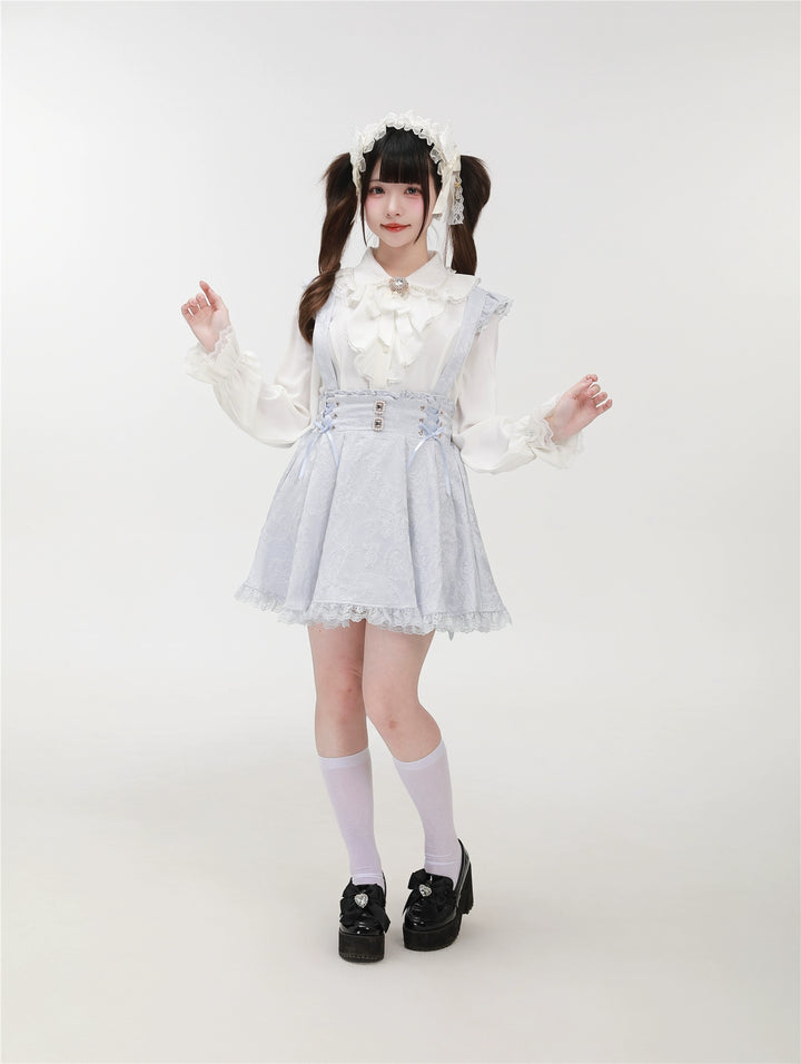 Patterned Ryousangata Suspender Skirt with Hidden Pockets (L M S XS) 42892:757578