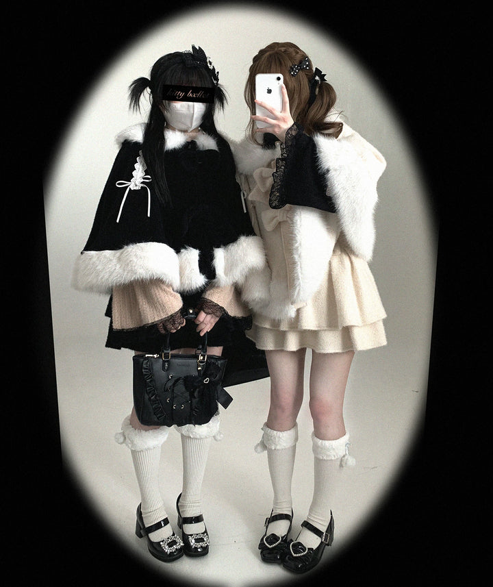 Sweet Bunny Ear Winter Cape, Polar Fleece Lining 44474:809707