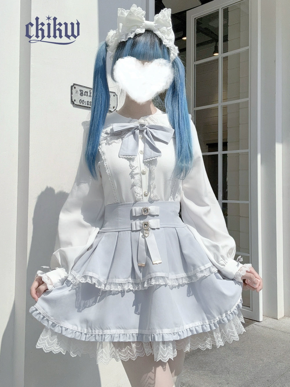Long Sleeve Ryousangata Blouse, Bunny Eared Collar (L M S XS) 43862:787669