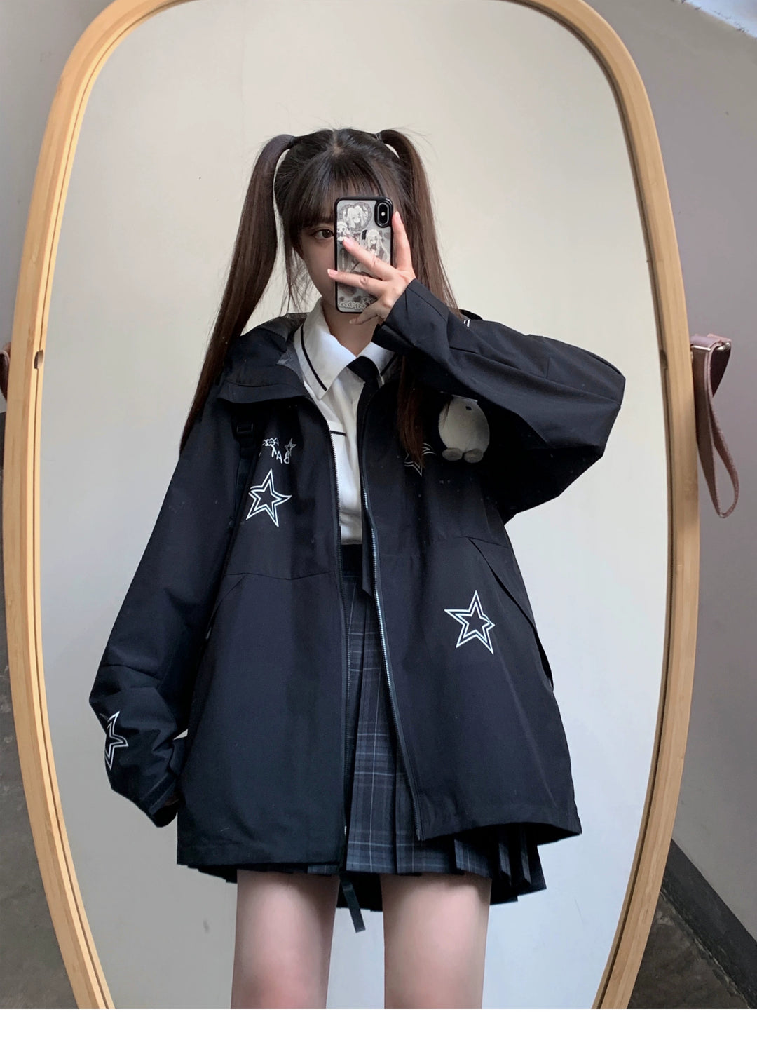 Harajuku Fashion Black Couples Jacket Coat 29246:340470 29246:340470