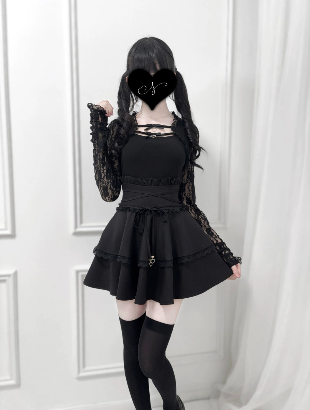 Solid Ryousangata Skirt, Built-in Safety Shorts (L M XL) 43656:782365