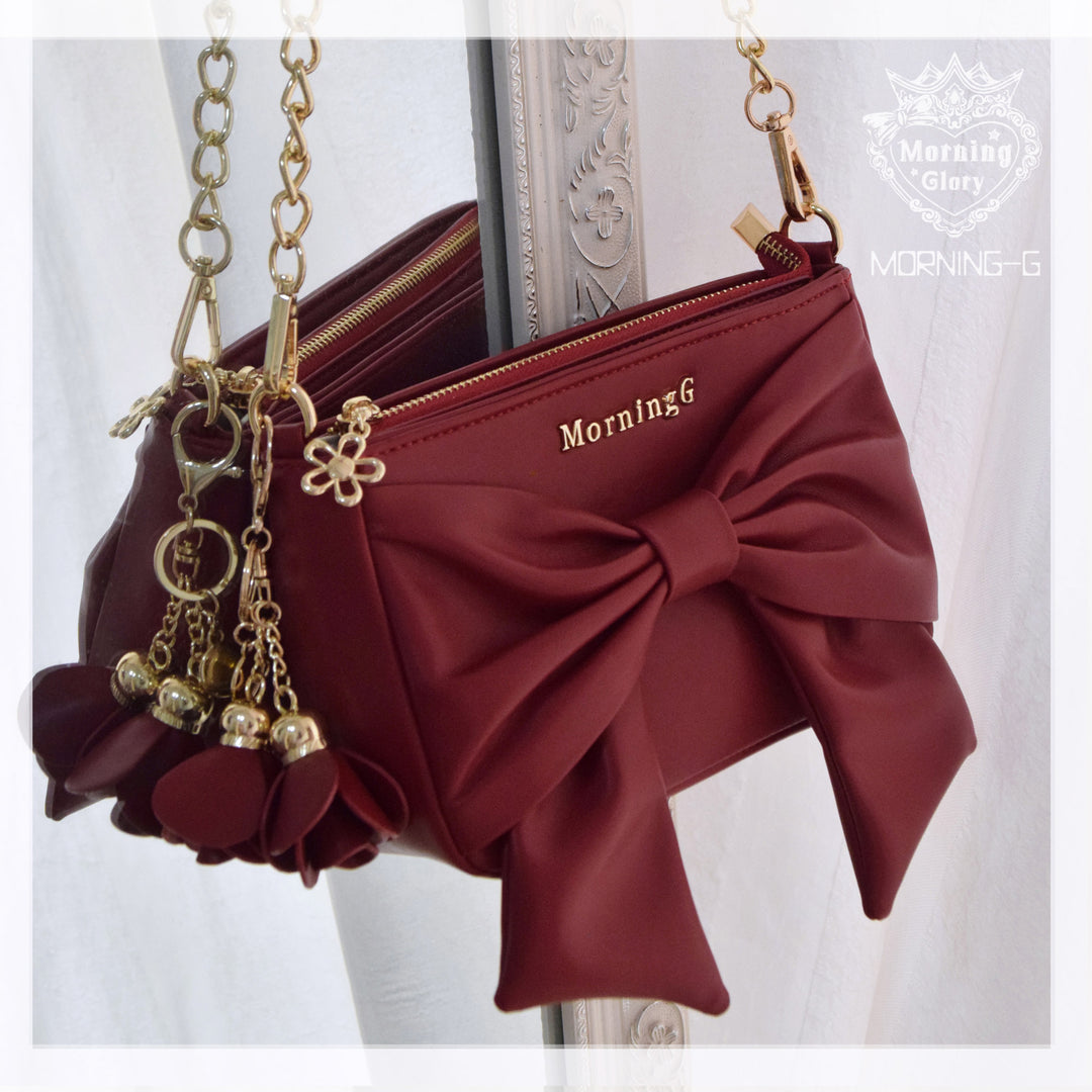 Sweet Pink Blue Black Red Brown Crossbody Bag With Bow Tie 21912:331194 21912:331194