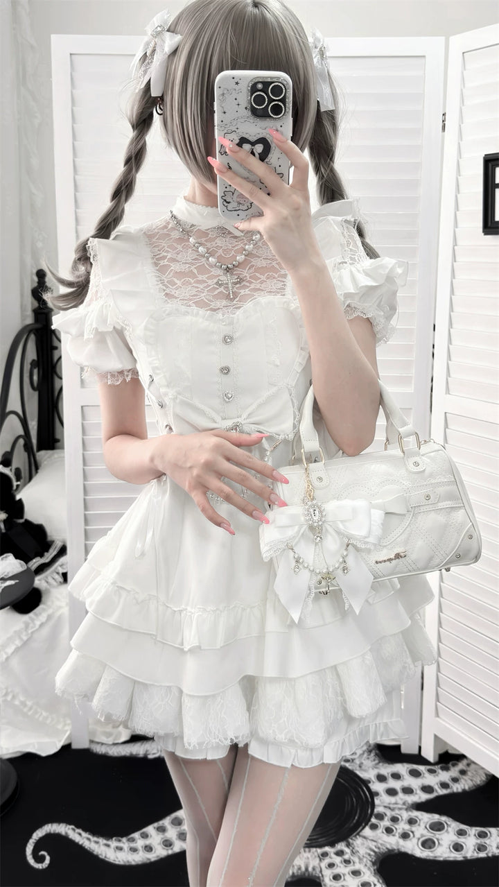 Ryousangata Dress and Shorts Set, Heart & Lace 45812:862941