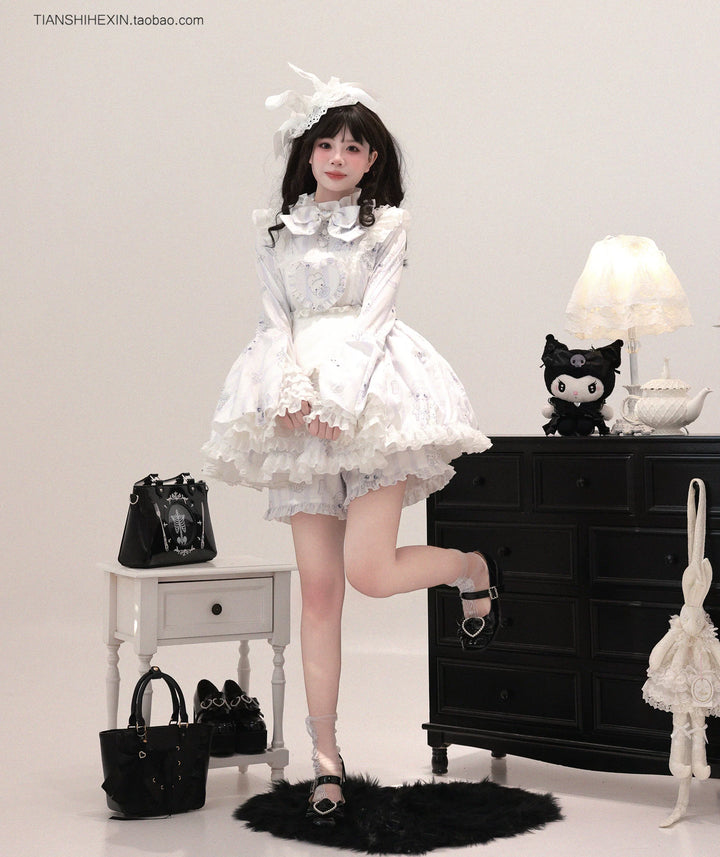 Maid-Inspired Dress Outfit, Detachable Apron 44427:807858
