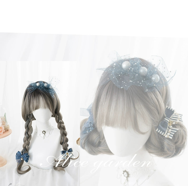 Lolita Wig Grey Blue Highlight Long Curly Hairpiece 35946:509526 35946:509526