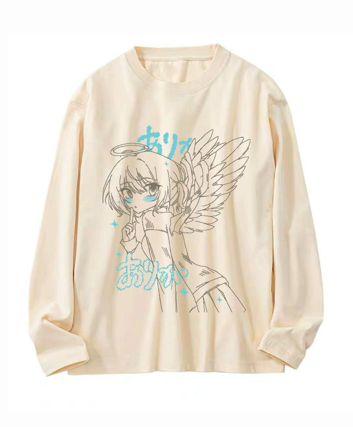 Angel Wings Long Sleeve Anime Print Shirt Multicolor (2XL 3XL L M S XL) 29228:343208 (2XL 3XL L M S XL) 29228:343208