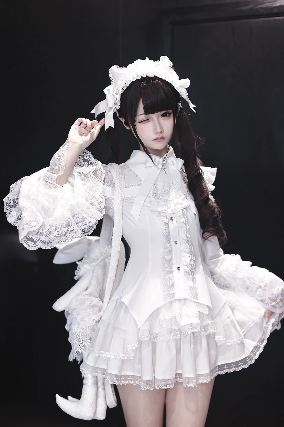 Subculture Hime Sleeve Blouse, Lace Skirt Set 45625:858389