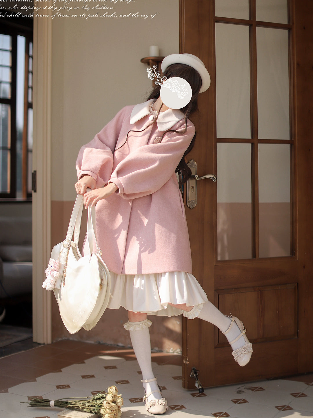 Sweet Lolita Coat Peter Pan Collar Pink Coat Lolita Dress 41078:684780