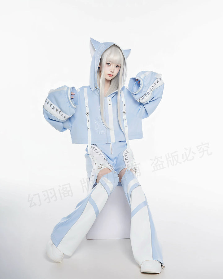 Tenshi Kaiwai Techwear Jacket and Shorts Set 44426:810707