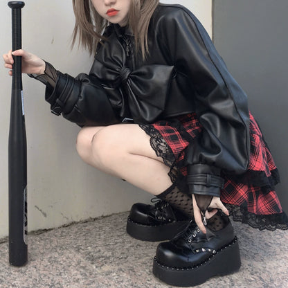 Jirai Kei Platform Shoes Thick Sole PU Lolita Shoes 35518:493816