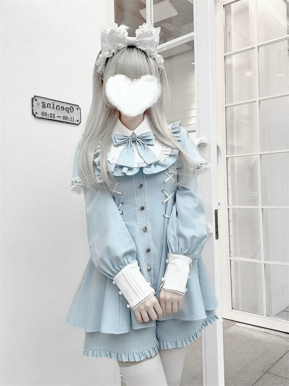 Jirai Kei Cape Design Dress and Pocketed Shorts Set (2XL L M S XL) 44526:811493