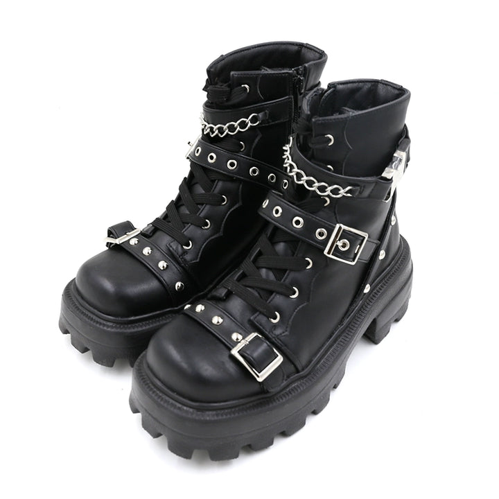 Punk Style Shoes Classic Black Brown Short Boots 29724:368382 29724:368382