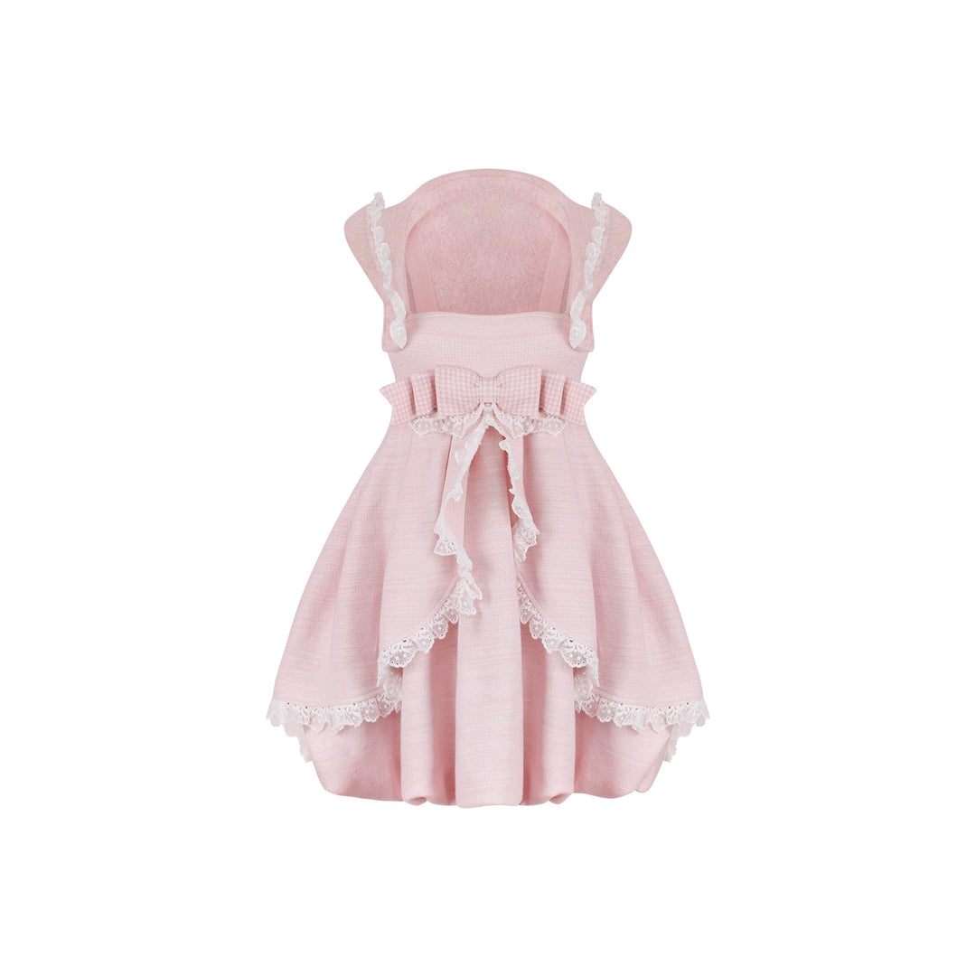 Pink Ryousangata Dress, Detachable Bunny Ear Hood (M S XS) 44747:829413