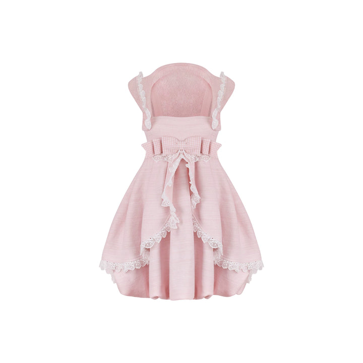 Pink Ryousangata Dress, Detachable Bunny Ear Hood (M S XS) 44747:829413