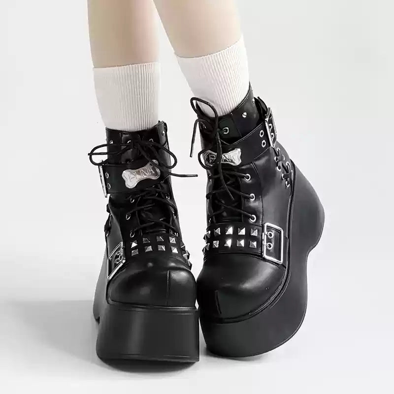 Punk Platform Shoes Subculture Thick-soled Boots Martin boots 40870:697270