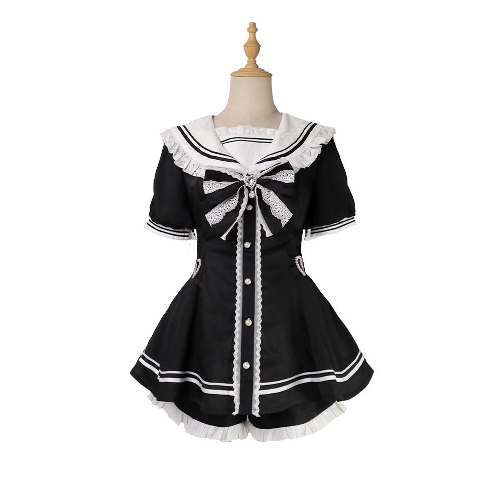 Jirai Kei Set Up Dress Short Sleeve Outfit Set Multicolor (Pre-order / 2XL L M S XL) 37458:560234