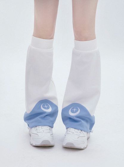 Jirai Kei Blue Black Sweatshirt Shorts Leg Warmers Loose-fit Set (L M) 29166:356866