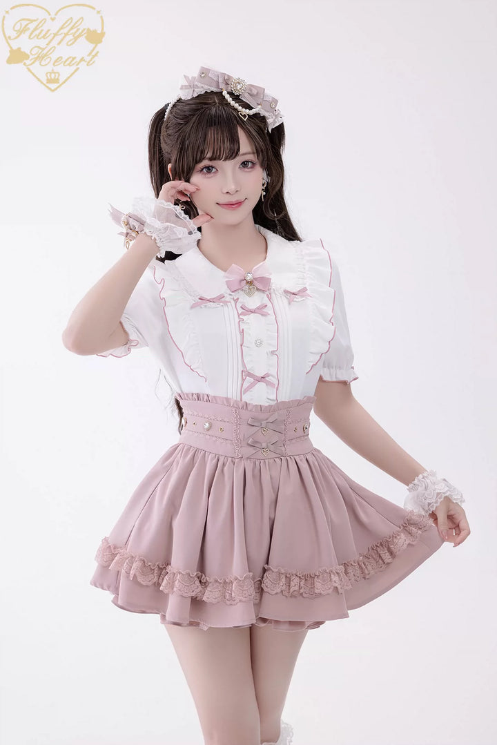Jirai Kei High Waist Skirt, Built-in Safety Shorts 45720:860289