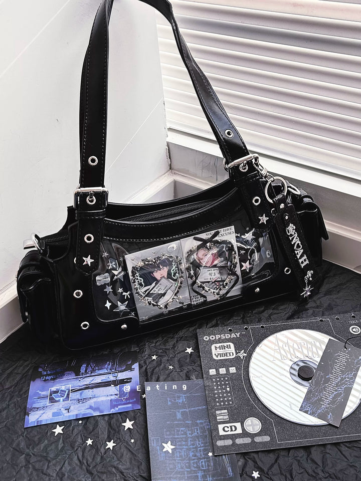 Punk Studded Ita Bag, Clear Window & Star Pouch 45416:847477