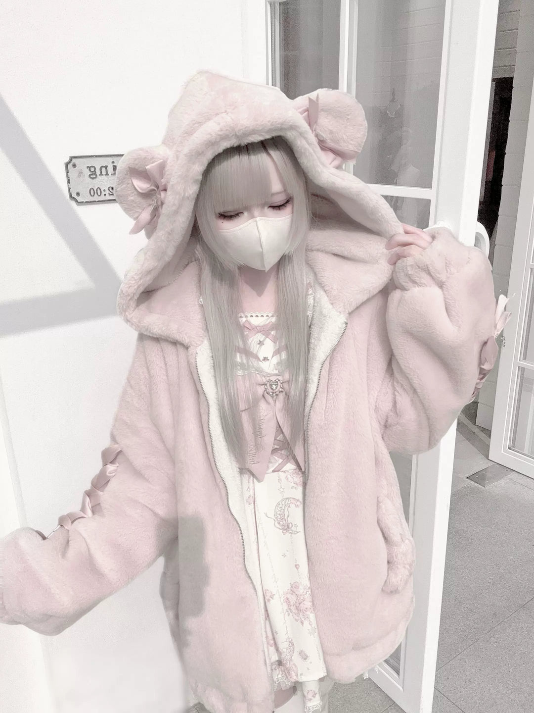 Ryousangata Style Winter Coat, Bear Ear Hood 44414:807516