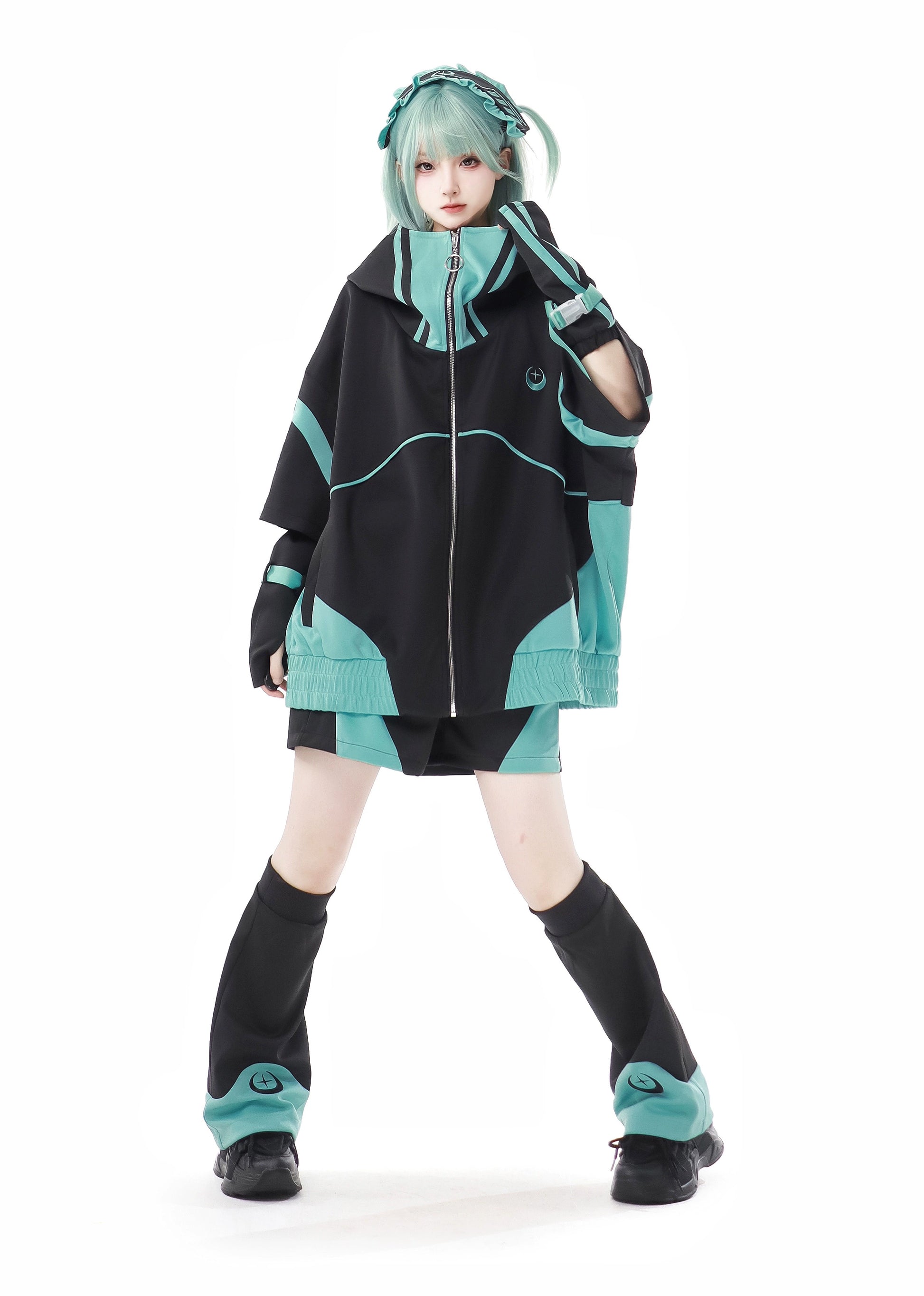 Jirai Kei Outfit Set Short Sleeve Sports Clothing Set 36794:546100