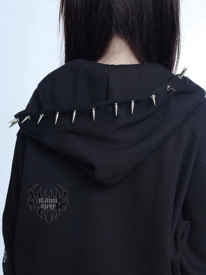 Punk Hooded Jacket, Studs Accents 44292:802411