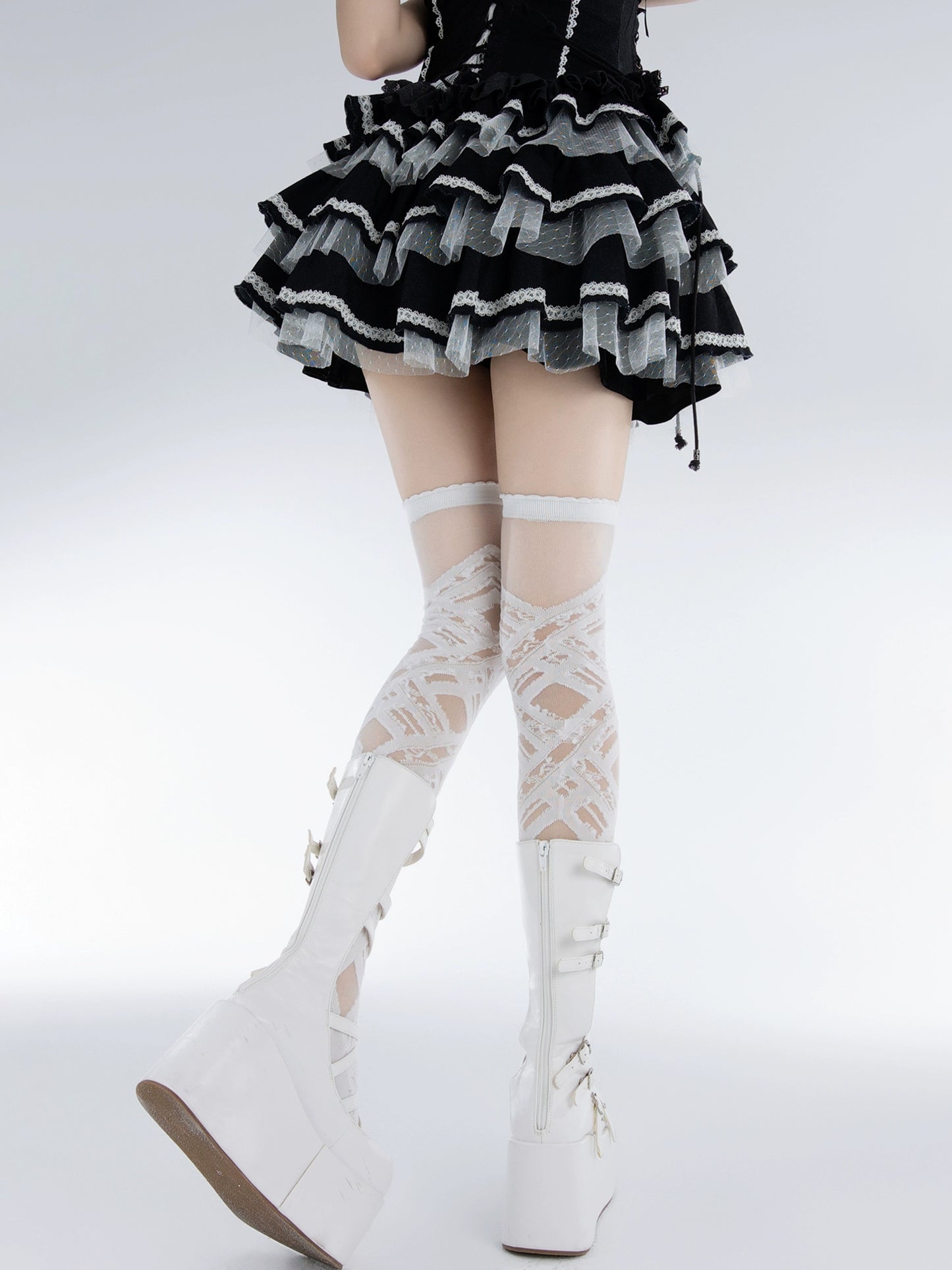 Lolita Socks Over-the-Knee Cross-tied Bandage Stockings 36618:552052