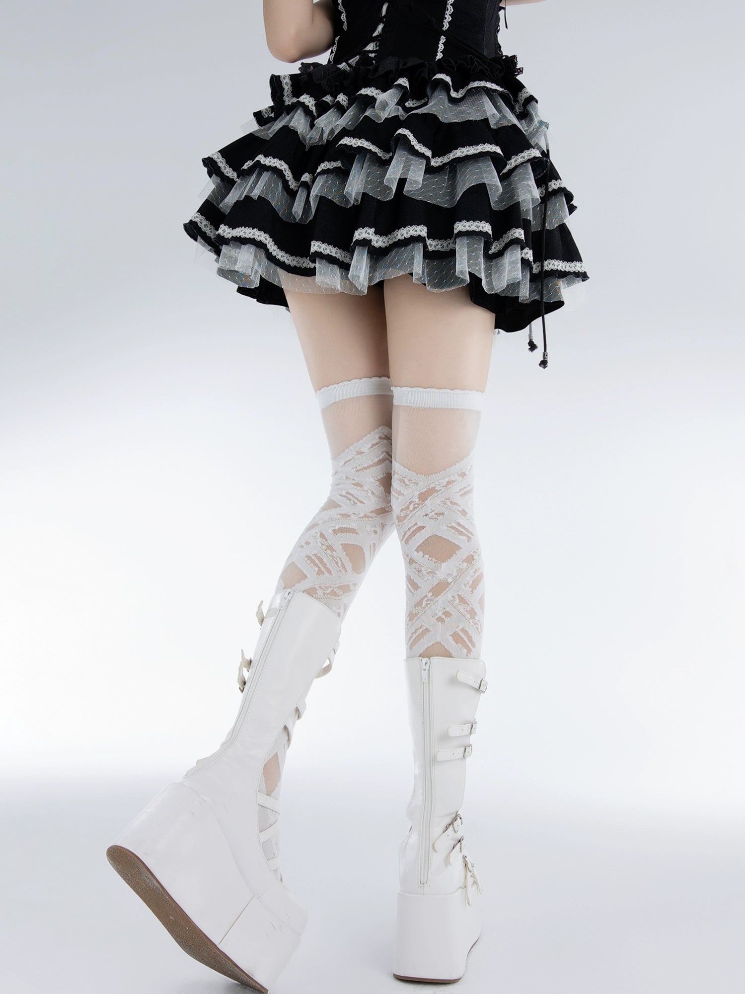 Lolita Socks Over-the-Knee Cross-tied Bandage Stockings 36618:552052