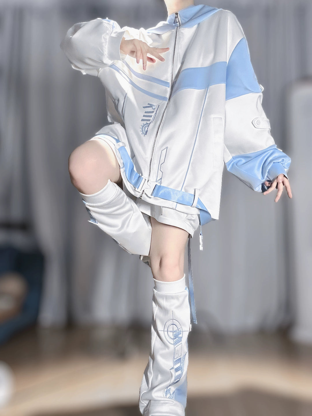 Tenshi Kaiwai Techwear Jacket & Elastic Shorts Set 45013:846208