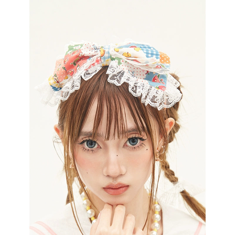 Lolita Hair Clasp Retro Floral Headband Sweet Headpiece 36152:542978
