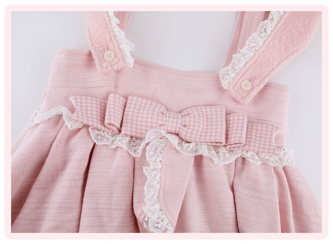 Pink Ryousangata Dress, Detachable Bunny Ear Hood 44747:829410