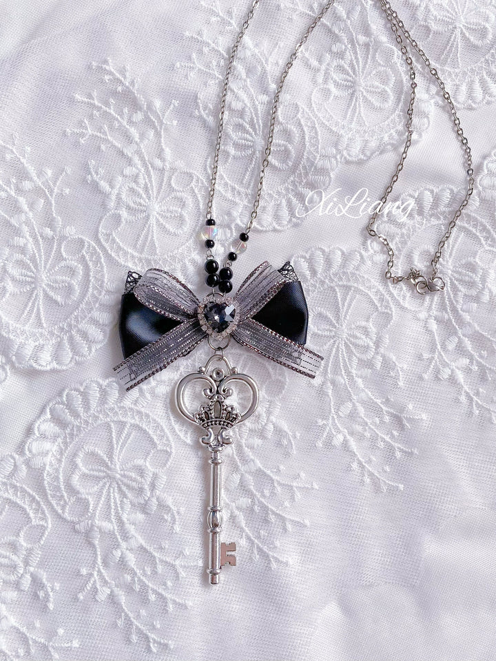 Gothic Lolita Necklace Jirai Kei Necklace Y2K Bow Key Chain 41736:712250