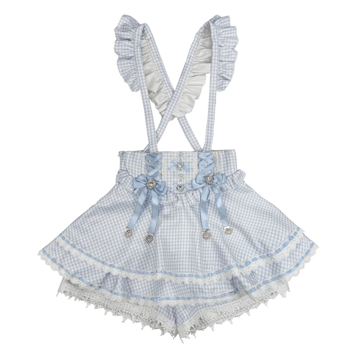 Jirai Kei Cotton Shirt, High-Waisted Suspender Skirt (2XL L M S XL / Pre-order) 45267:845217