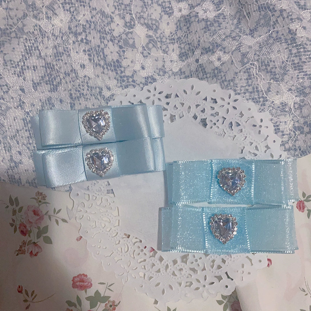 Jirai Kei Headwear Ryousangata Blue Bow Hair Accessories Set 29326:352724 29326:352724