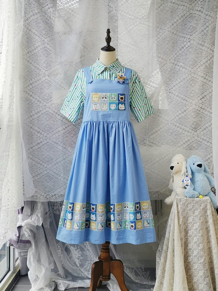 Kawaii Blue Purple Dress Summer Maxi Dress 22666:345070 22666:345070