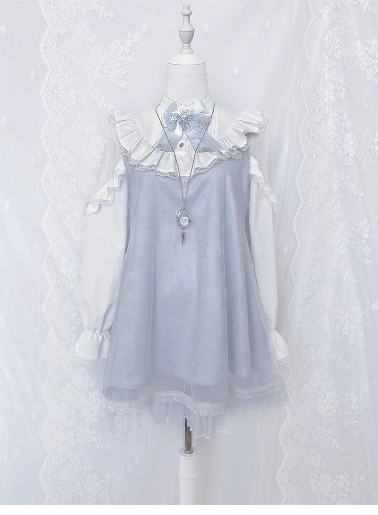 A-line Tenshi Kaiwai Dress, Lace Shoulder (L M S) 43690:783182