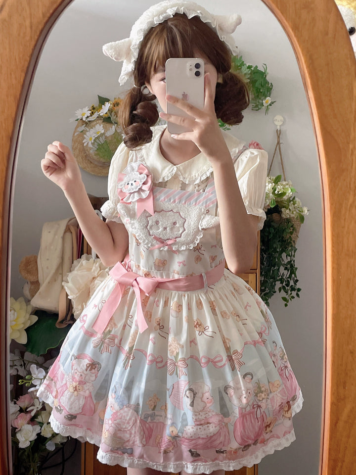 Sweet Lolita Dress With Goat Waltz Print JSK Dress Set (L M S XL) 31740:632092