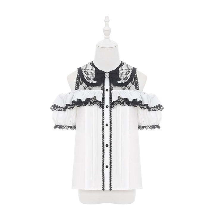 Jirai Kei Off Shoulder Blouse, Tiered Skirt (L M S) 45584:856509