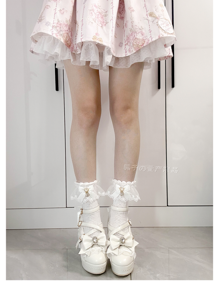 Cotton Ankle Length Lace Socks, Moon Pendant 44007:792537