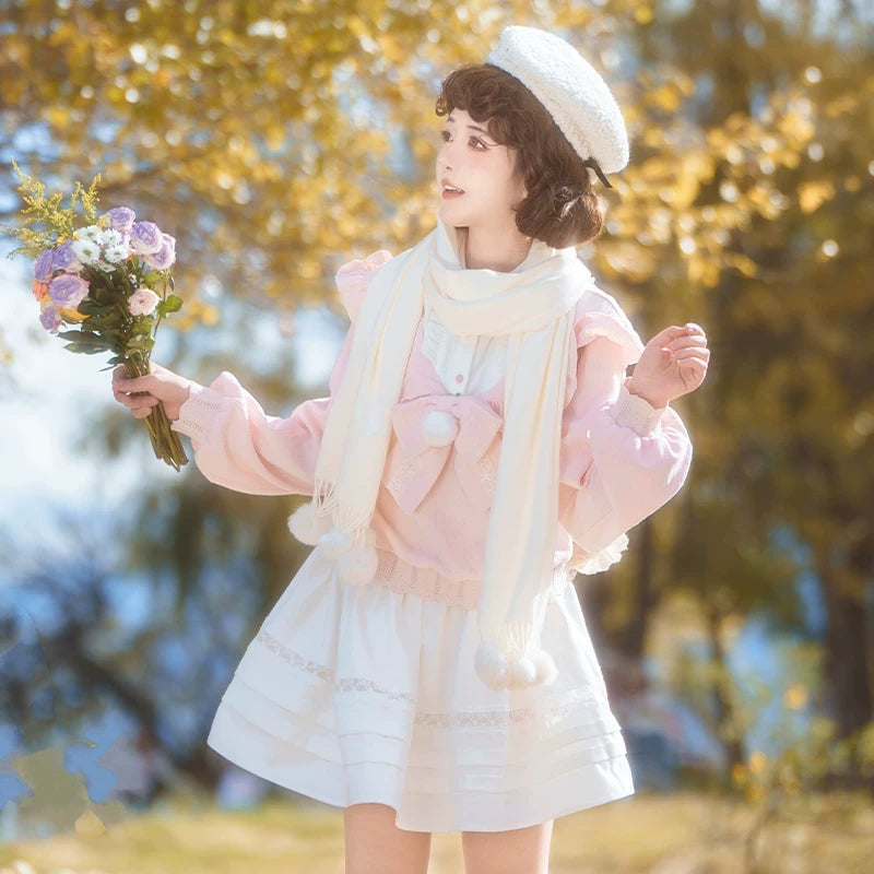 Sweet Pink Sweater Outfit, Skirt and Pants Available 44756:826906