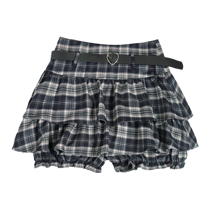 Plus Size Schoolgirl Plaid Outfit Waist-cinching Barbie-style (2XL 3XL 4XL XL) 39398:627346