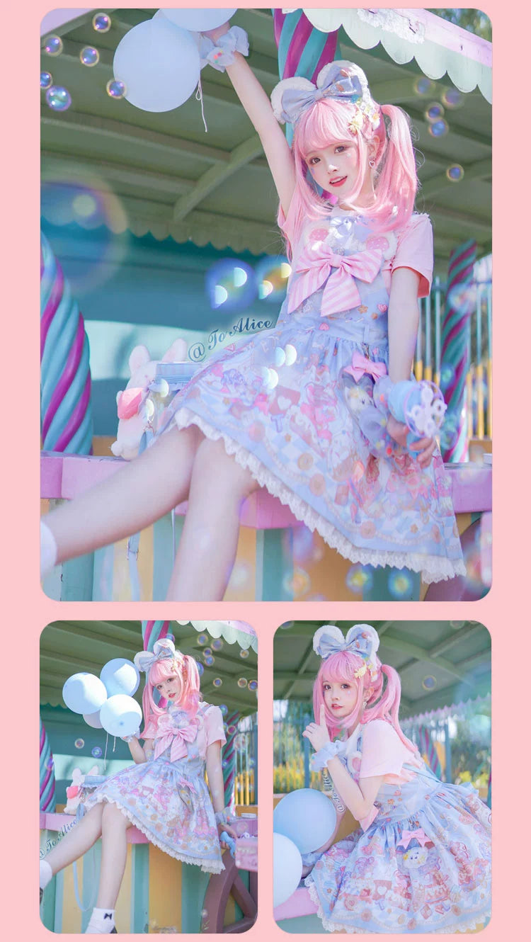 Fairy Kei Pink/ Blue Purple Yellow Coffee Lolita Dress 31732:365878 31732:365878