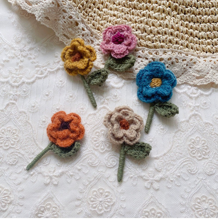 Mori Kei Brooch Handmade 3D Knitted Floral Brooch Pin 36436:522100 36436:522100