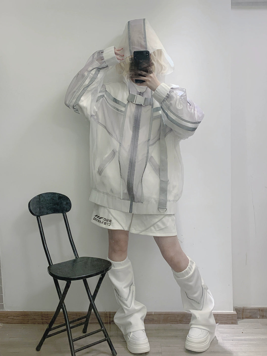 Subculture Organza Coat with Leg Warmers, Reflective Trim 45559:854224