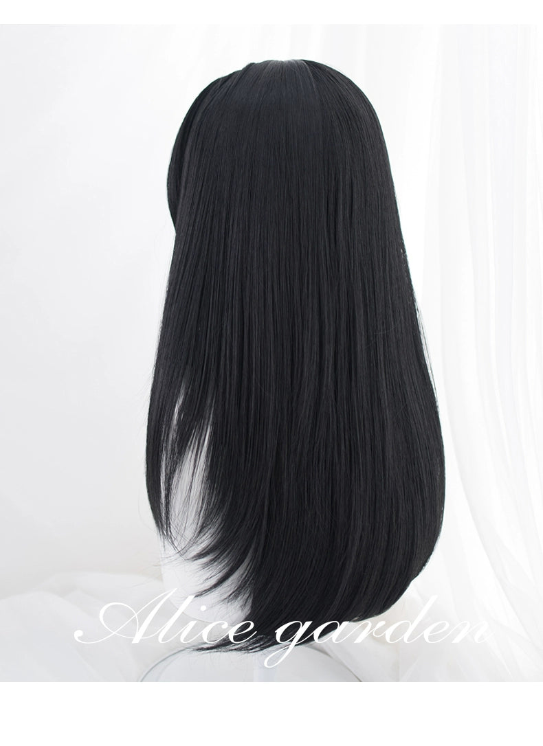 Lolita Wig Side-swept Fringe Wig Long Straight Wig 35938:507684 35938:507684