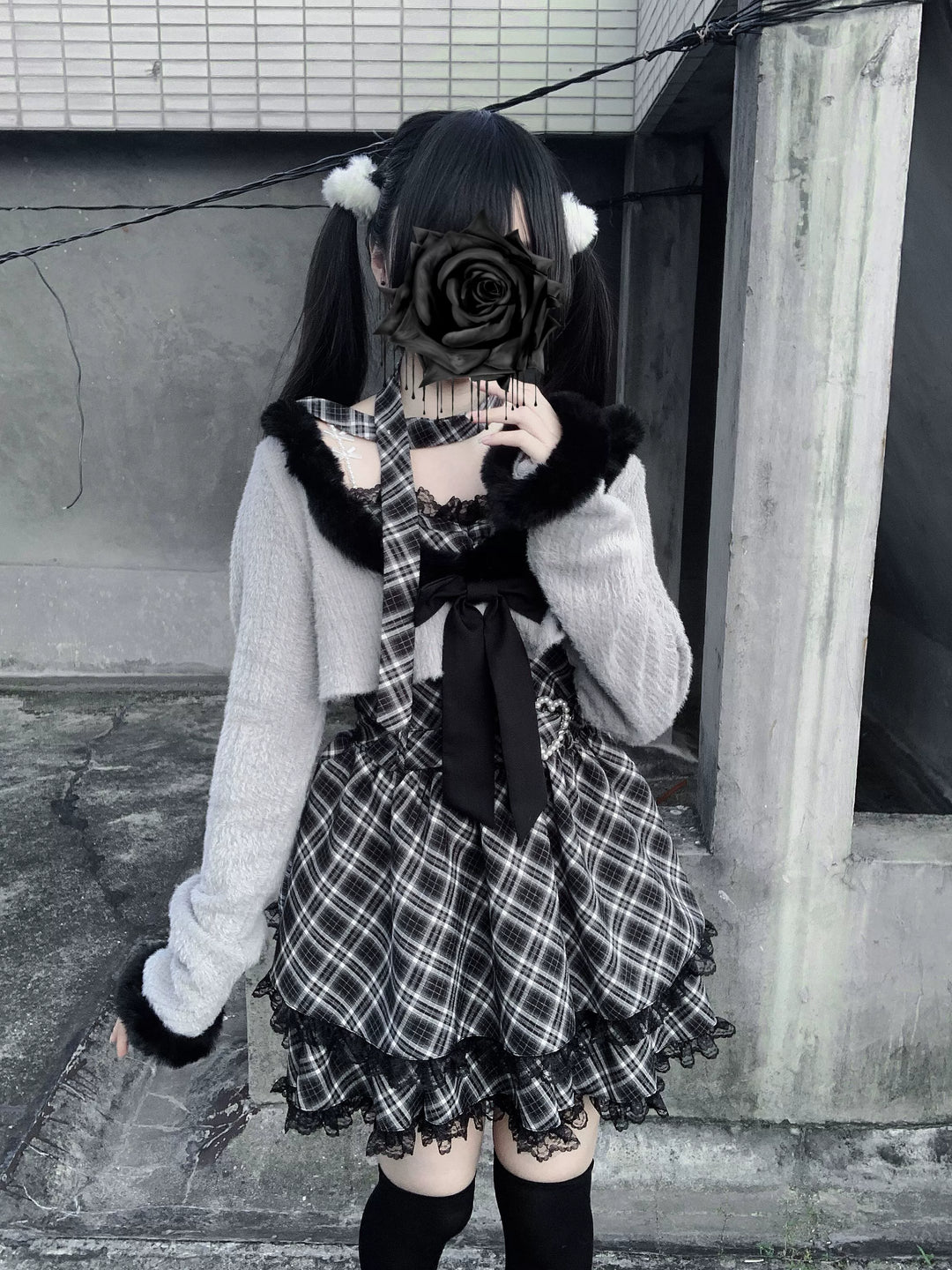 Jirai Kei Camisole Dress, Cropped Outerwear 44084:796550