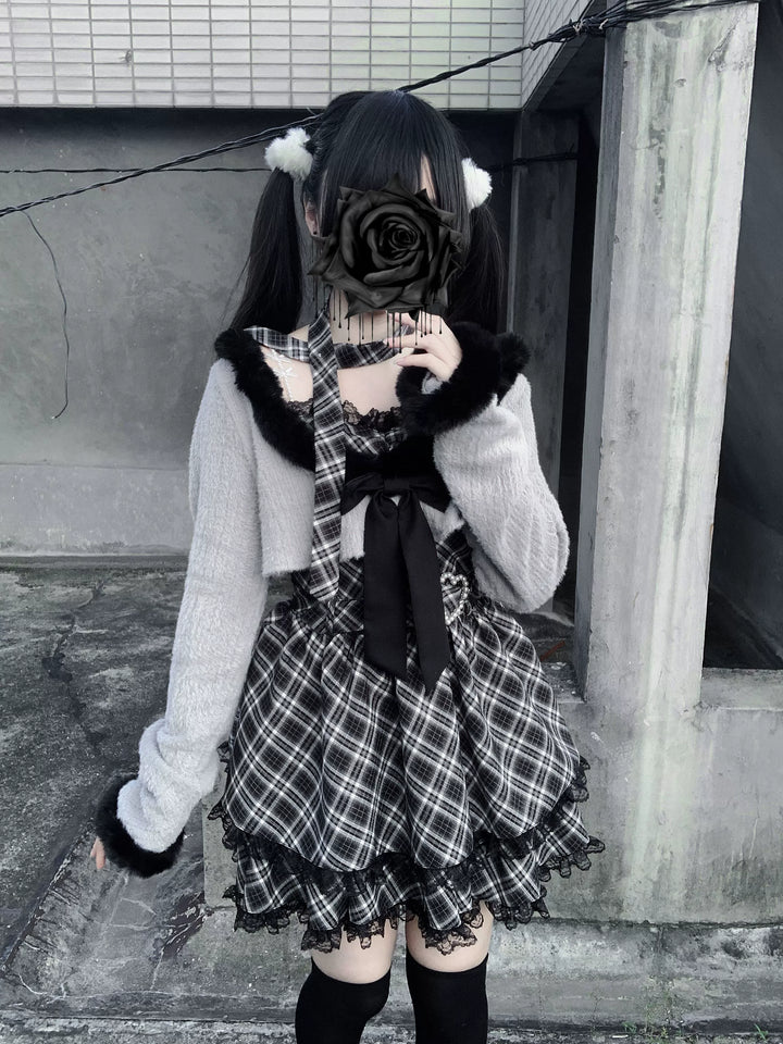 Jirai Kei Camisole Dress, Cropped Outerwear 44084:796550