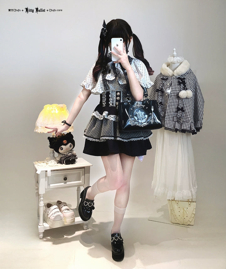 Ryousangata High-waist Skirt, Tiered Hem 44003:792880