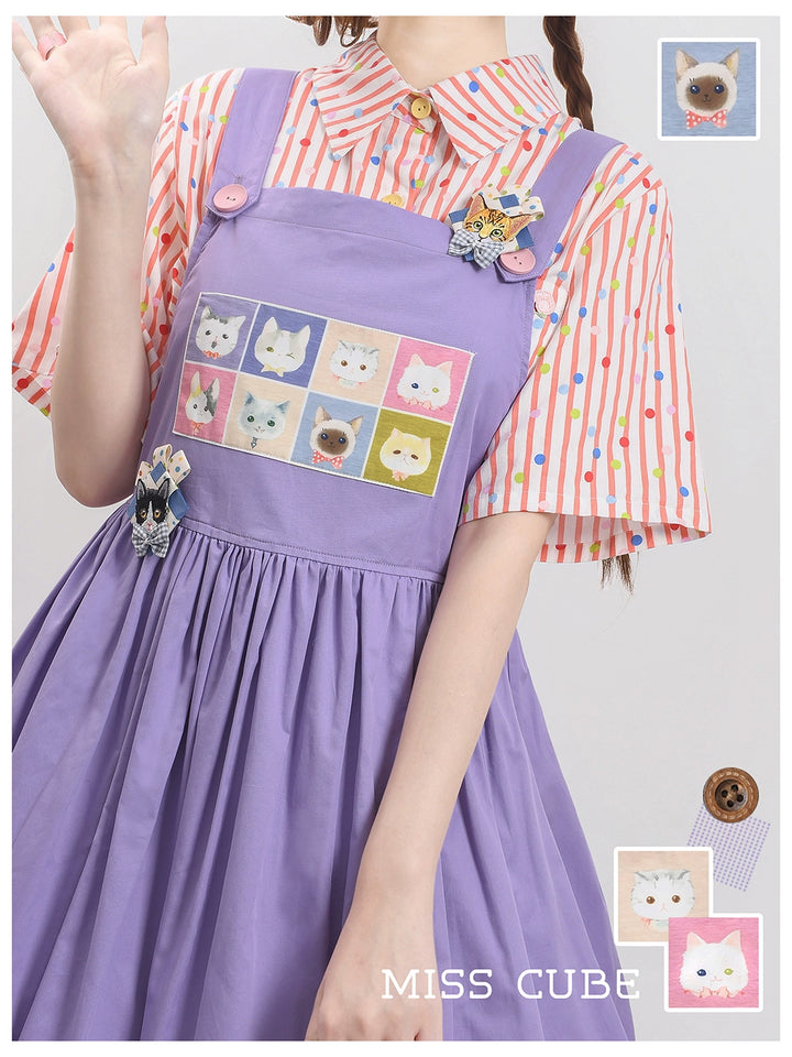 Kawaii Blue Purple Dress Summer Maxi Dress 22666:345056 22666:345056