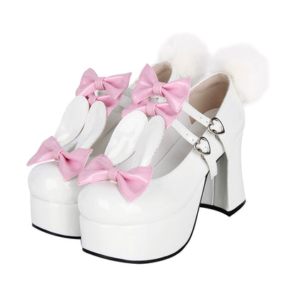 Lolita Shoes High Heels White Shoes With Bunny Ears 37454:561434